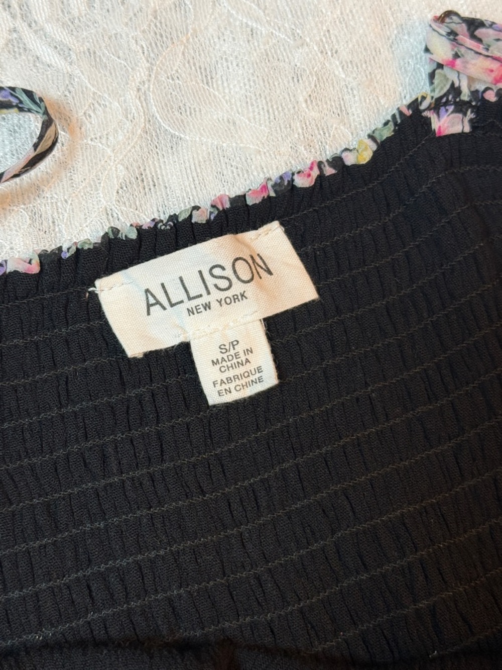 Allison New York Floral Tiered Ruffle Midi Dress Smocked Back S - Picture 7 of 9